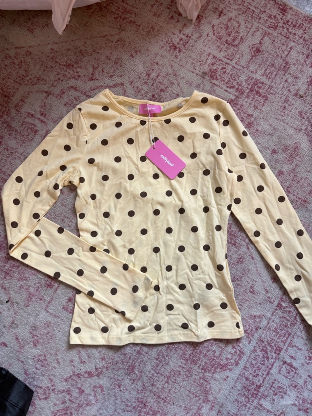 Edikted Yellow Polka Dot Top